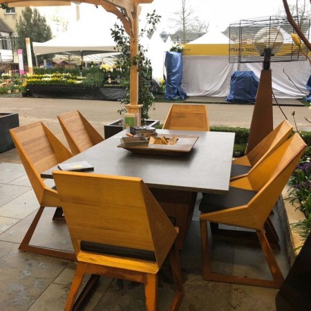 Комплект мебели с гриль-очагом Quan, на 6 персон, коричневый QN93063