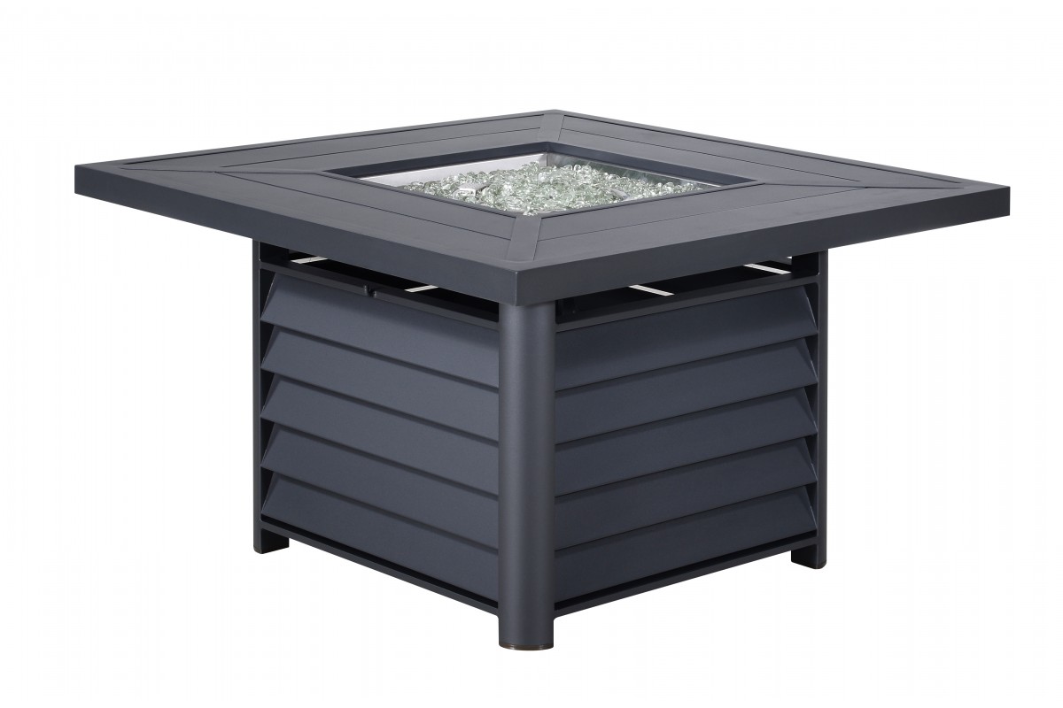 Уличный газовый стол-камин 107х107х63см аллюминиевый 777007