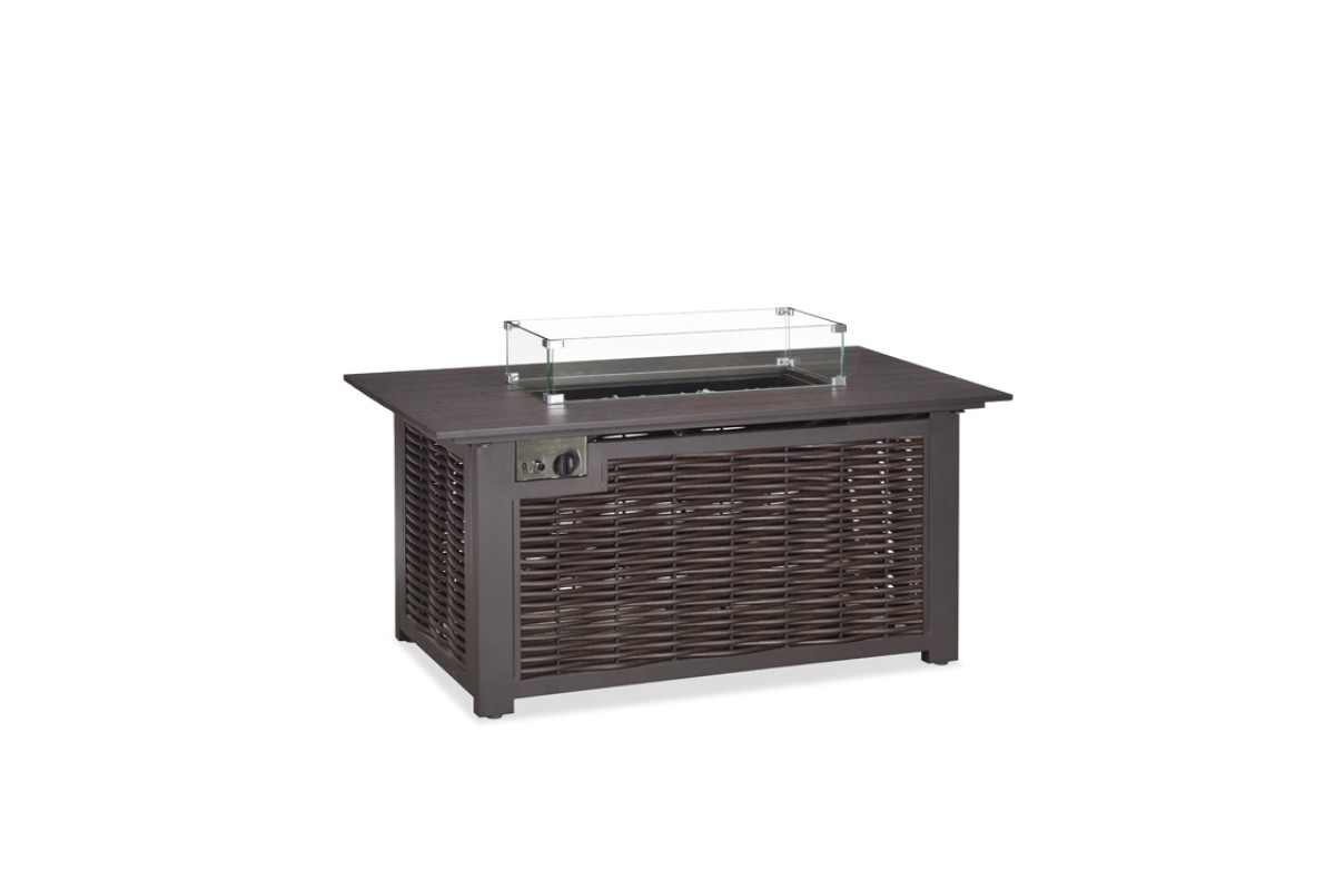 Уличный газовый стол-ротанг 132х72х63см аллюминий+ротанг 777008