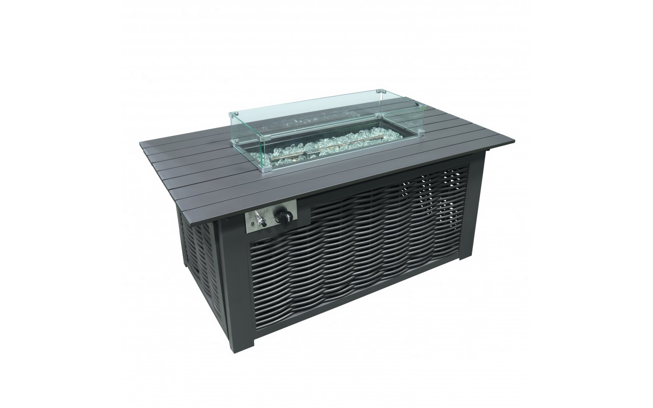 Уличный газовый стол-ротанг 132х72х63см аллюминий+ротанг 777008