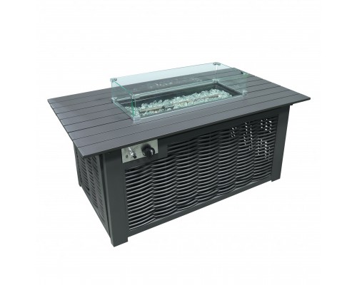 Уличный газовый стол-ротанг 132х72х63см аллюминий+ротанг 777008