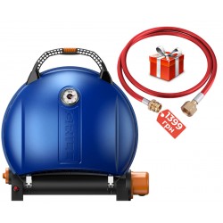 Портативный переносной газовый гриль O-GRILL 900, синий + шланг в подарок!