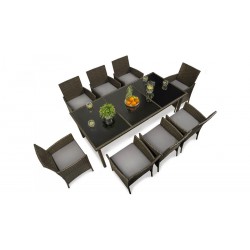 Комплект меблів штучний ротанг 8 стільців + стіл GRILLI