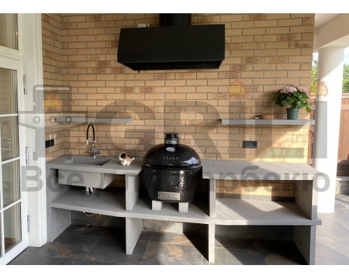 Уличная кухня с керамическим угольным грилем Primo Large Oval (2,92 м.п.)