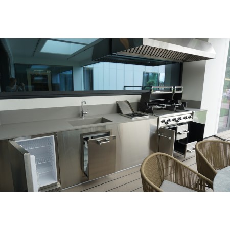 Дизайнерская кухня из нержавеющей стали с двухкамерным газовым грилем Imperial XLS тм BroilKing (4,17 м.п.)