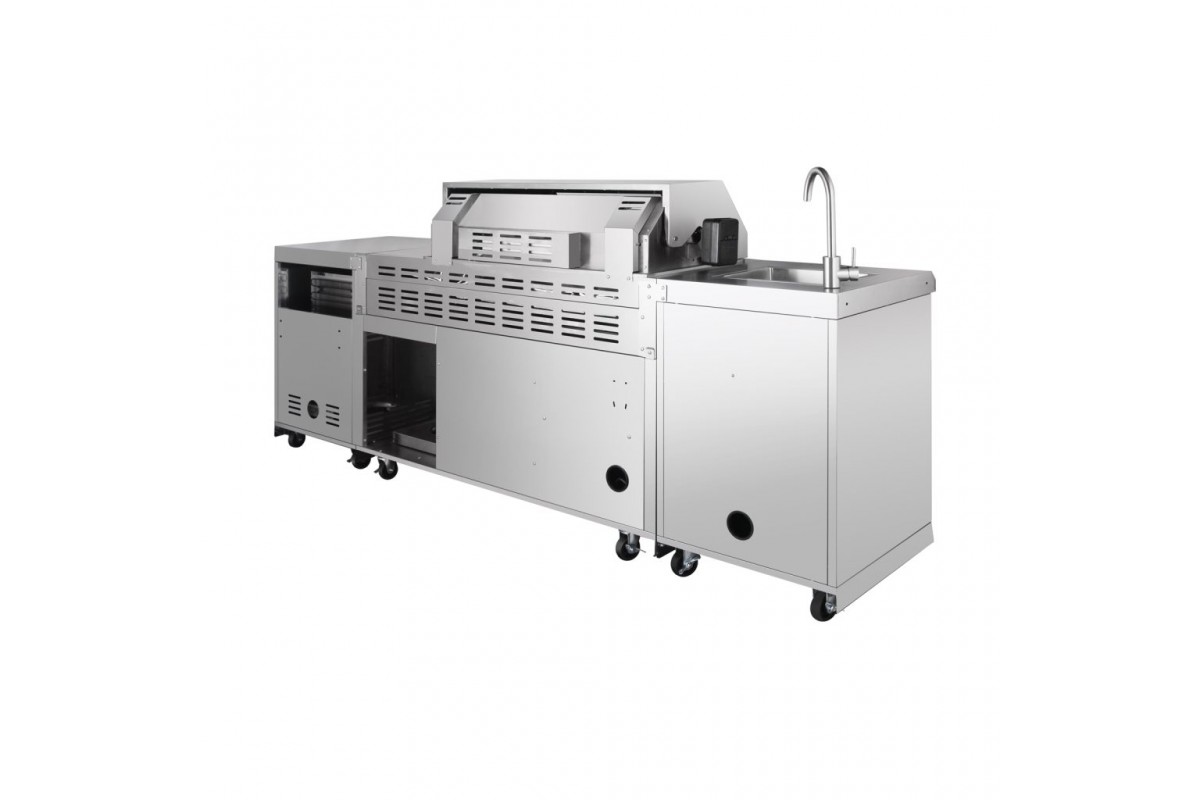 Уличная кухня-барбекю с газовым грилем Admiral, мойкой и холодильником GRILLI 777430