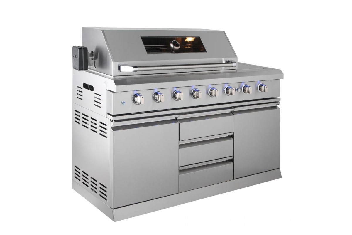 Уличная кухня-барбекю с газовым грилем Admiral, мойкой и холодильником GRILLI 777430