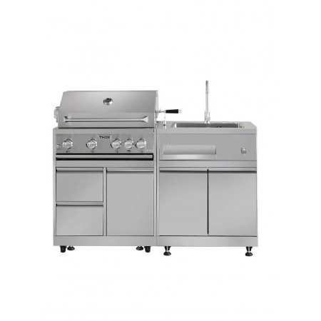 Уличная кухня-барбекю с газовым грилем Kapitan и мойкой GRILLI 777437