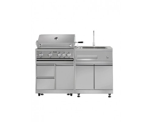 Уличная кухня-барбекю с газовым грилем Kapitan и мойкой GRILLI 777437