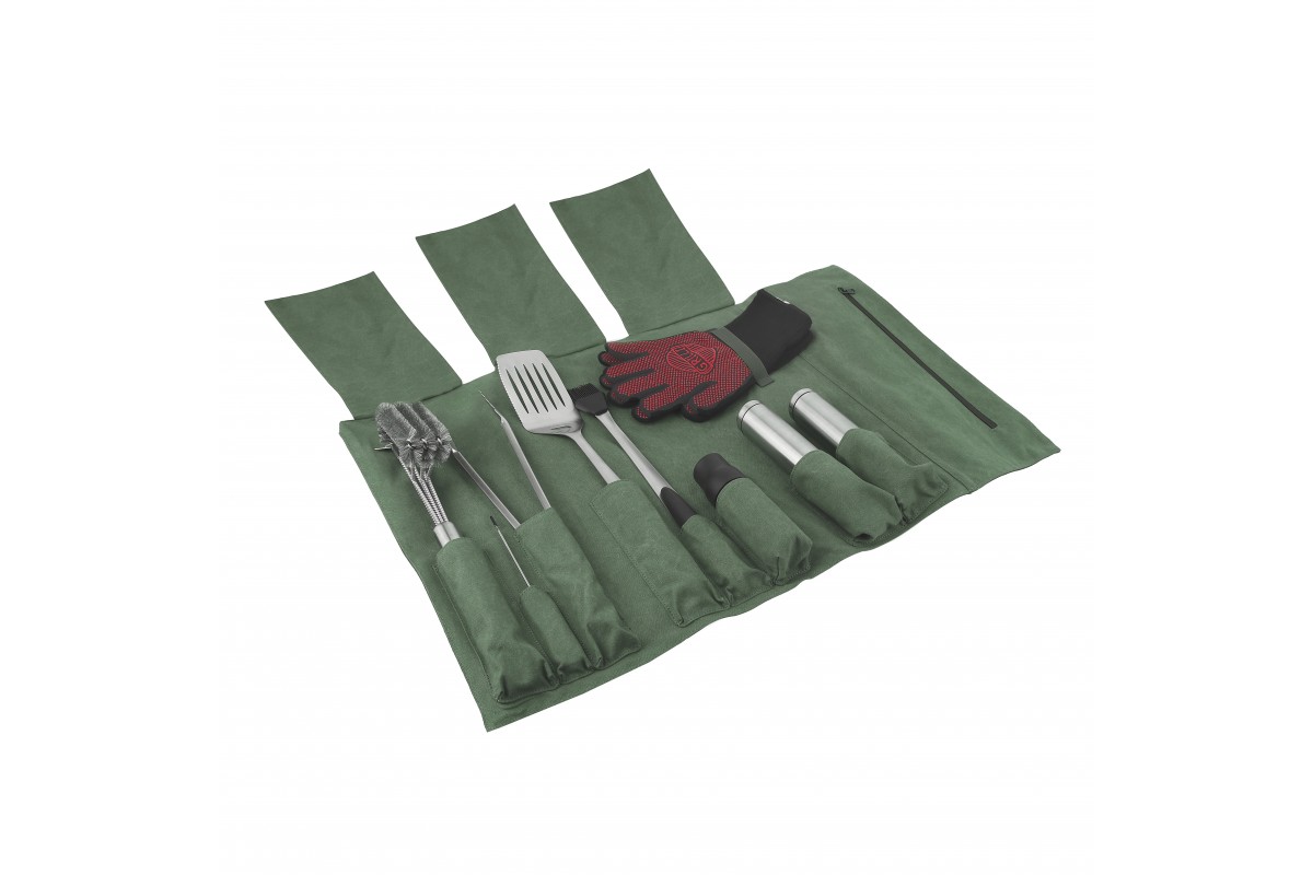 Скрутка органайзер для барбекю инструментов зеленая GRILLI 88801