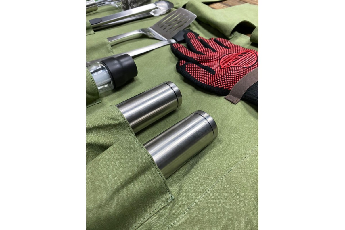 Скрутка органайзер для барбекю инструментов зеленая GRILLI 88801